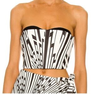 LaQuan Smith Leather Bustier L Exposed Bra Corset